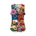 thumbnail image 6 of Kctiaxy Women's Tank Tops Trendy Front Cutout Crew Neck Sleeveless Shirts Summer Casual Vintage Printed Loose Tank Blouse, 6 of 6