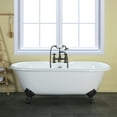 thumbnail image 2 of Aqua Eden VCT7D603017NB0 60-Inch Cast Iron Oval Double Ended Clawfoot Tub (7-Inch Faucet Drillings) in White/Matte Black, 2 of 6