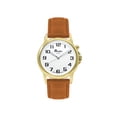 thumbnail image 2 of Bandini Womens Glow Watch - Alligator Pattern Leather Band, 28mm Analog Women's Easy to Read Watch with Light, Light Up Watches, Quartz, Tan Dial, Big Numbers, Glow in Dark Hands - Gold Tone / Tan, 2 of 6