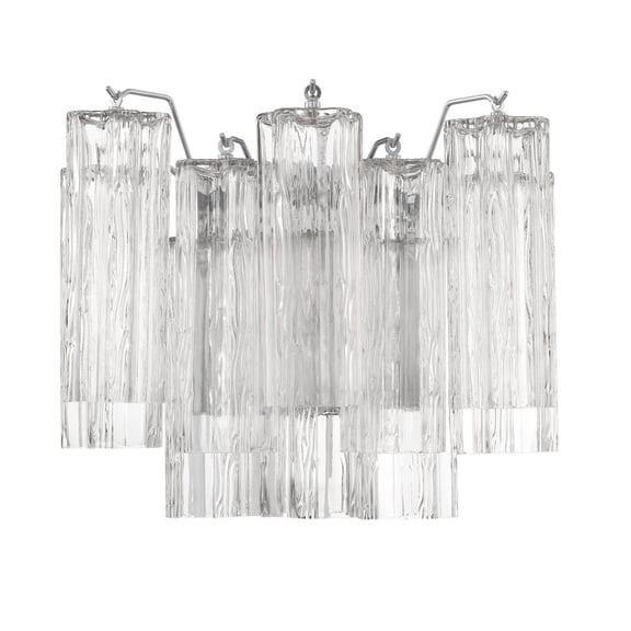 ADD-302-CH-CL Crystorama Lighting Addis - 2 Light Wall Mount-11.75 Inches Tall and 14.5 Inches Wide-Polished Chrome Finish-Clear Glass Color