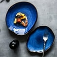 thumbnail image 4 of 4pcs Ceramic Plates, Cat Eye Blue Nordic Style Ceramic Food Dish Plate, Dinner Plate, Household Pottery Irregular Dish, Salad Plate, For Home Kitchen Restaurant, Dinnerware Accessories, 4 of 8