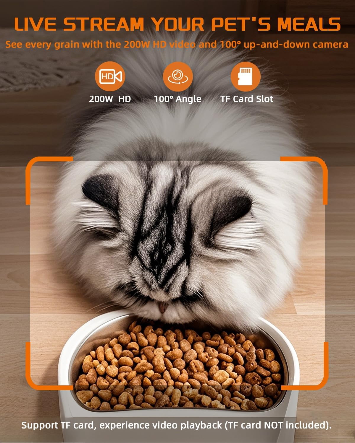 4L Automatic Cat Dog Feeder with 200W HD Camera, Interactive Laser Toy, App Control, Timed Feeding & Voice Recording