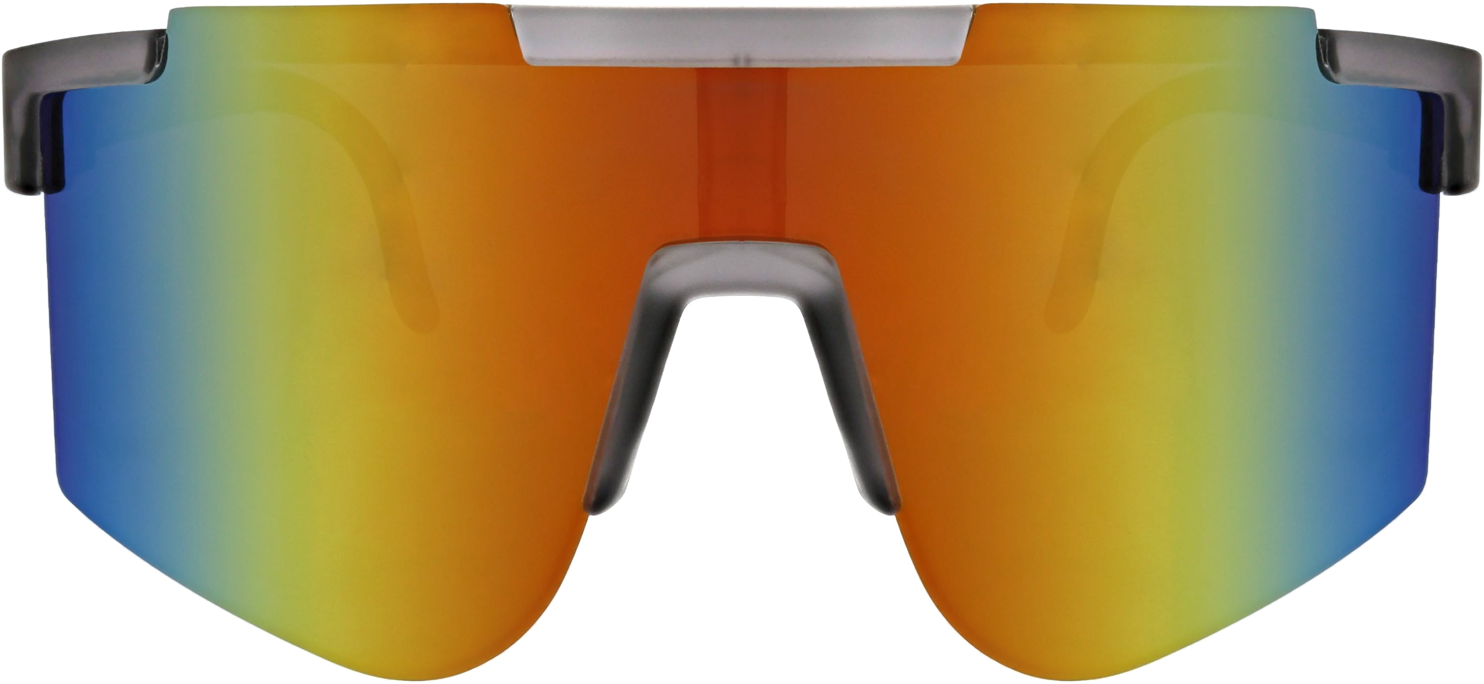 Hurley Domes - HSM1035PS_035, shield sunglass, smoke frame & red / yellow mirror polarized lens + ar coating