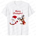 thumbnail image 1 of Camiseta de Feliz Navidad para mujer, Tops con estampado de renos de Papá Noel, ropa informal estilo Hip Hop, pantalón corto informal, camiseta de manga, ropa femenina, 1 of 5