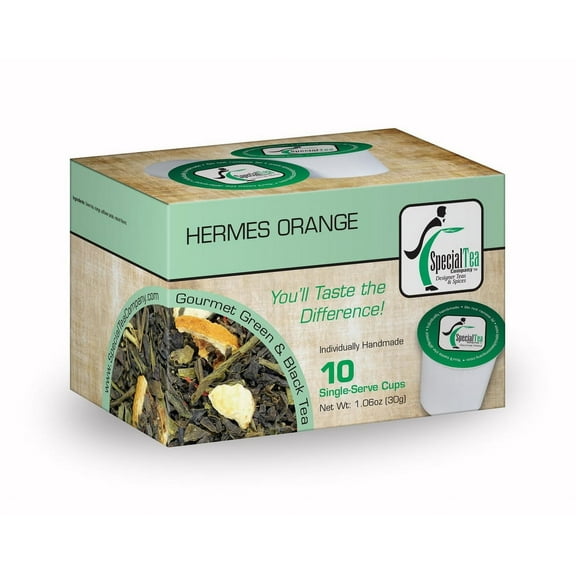 Special Tea Hermes Orange Loose Leaf Green Tea, 10 ct Single Serve Cups