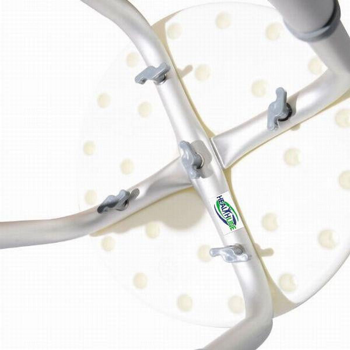 Healthline Trading Round Stool Bath Bench Adjustable Height, Lightweight Compact and Small Chair for Shower, with Non-Slip Seat, White