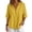 Yellow, variant on LIZUOJUN Women's Mid sleeve T-shirt Casual Button Down Washed Cotton LinenMiddle Length Sleeve Tops Casual Button Round Neck Loose Summer Top T Shirt,Beige L