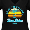 thumbnail image 4 of Inktastic Summer Enjoy the Sunshine Boca Raton Florida in Blue Women's Plus Size V-Neck T-Shirt, 4 of 5