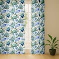thumbnail image 5 of Vargottam Ocean Print Sheer Georgette Curtains for French Doors & Balcony 2 Panels, 96" Long, Light Filtering, Grommet Top Printed Drapes for Living Room or Lounge, 5 of 9