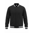 thumbnail image 6 of CCRFTGI Men's Varsity Baseball Jackets Causal Slim Fit Button Down Jacket Boys Bomber Jackets Black 2XL, 6 of 6