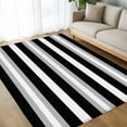 thumbnail image 4 of Black Grey White Stripe 8x10 Area Rugs, Farmhouse Modern Art Striped Non-Skid Rubber Backing Large Rectangle Rugs - Living Room Bedroom Home Office, Indoor Floor Mat Carpets Washable Rug, 4 of 9