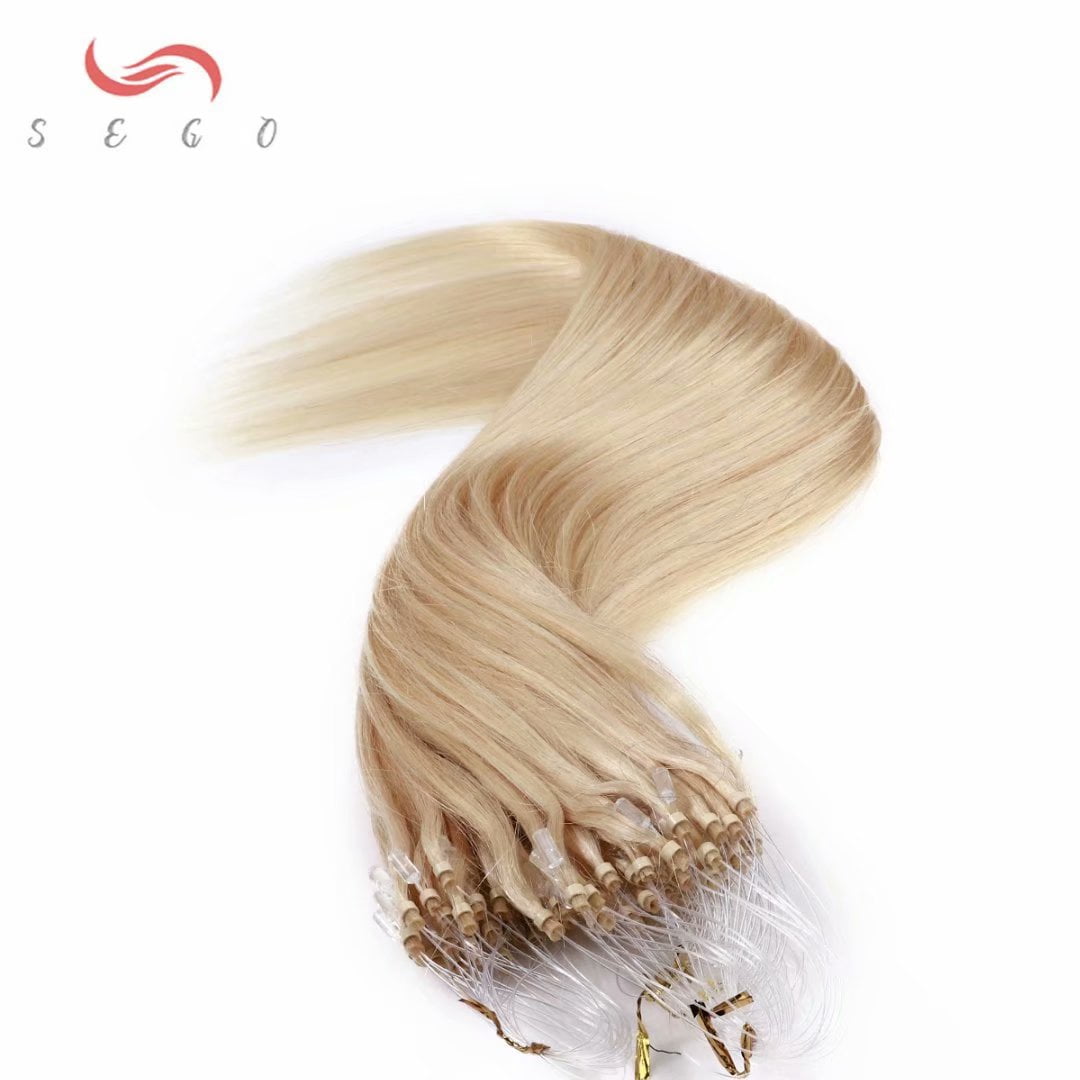SEGO Micro Loop Real Thick Human Hair Extensions 50 Strands Invisible Micro Ring Beads Remy Thick Hair