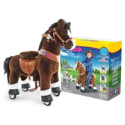 PonyCycle Kid-Powered Hores Ride-On Toy, No Battery, Smooth Wheels, Ages 3-4, Chocolate Brown, Ux321