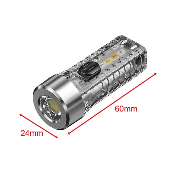 Linterna LED Llavero Recargable 1200 Lúmenes - 3 En 1, Power Bank, 7 Modos, Impermeable