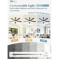 thumbnail image 4 of Zardon 52 Inch Modern Ceiling Fan with Light and Remote & APP Control, Adjustable Downrod Mount, 6 Speeds, Ultra Quiet DC Motor, Reversible Black/Walnut Blades, 4 of 11