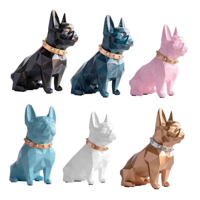 Puppy Money Box Geometric Prismatic Surface Cartoon Puppy Money Saving Pot Corrosion Resistant Nordic Concise Geometry Puppy Money Saving Box with Money Slot for Home Office
