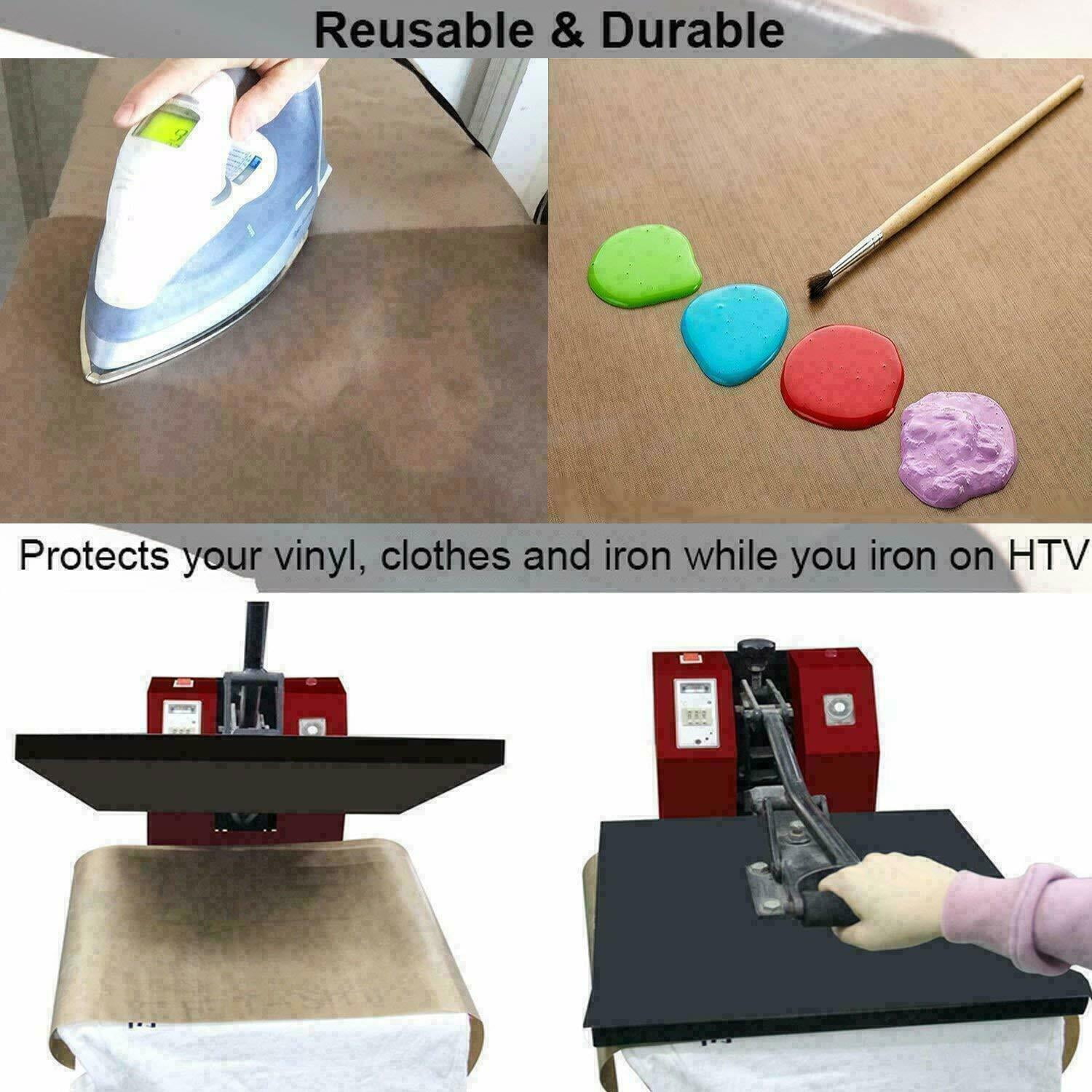 YRYM HT 3 Pack PTFE Teflon Sheet 16 x 20" Heat Press Transfer Sheet Non Stick Transfer Paper
