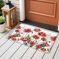 thumbnail image 4 of Watercolor Plant Front Door Rugs 2x3 ft Red Poppy Floral Decoration Small Rug for Entryway Non Slip Washable Bathroom Door Mat Absorbent Floor Mat for Indoor Entrance, 4 of 9
