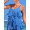 thumbnail image 2 of Charmo Ruffled Flounce Swim Tops for Womens V Neck Flowy Tankini Tops Padded Swimsuit Tops Only, 2 of 5