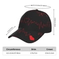 thumbnail image 3 of Kdxio Unisex Cardiogram and Heart Pattern Baseball Cap Unisex Washed Classic Adjustable Hat, 3 of 7