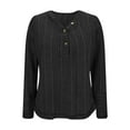 thumbnail image 4 of JUSLIO Shirts for Women Casual Fashion Blouses Long Sleeve V Neck Blouses Black S, 4 of 7