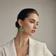 thumbnail image 3 of KAKOWELY 1 par de pendientes del Día de San Patricio para mujer, con forma de trébol verde, hojas de corazón y diamantes de imitación, joyería irlandesa para las fiestas., 3 of 5