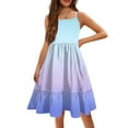 thumbnail image 2 of Girls 2025 Summer Dresses Sleeveless Sundress Casual Summer Dress with Spaghetti Straps and Flowy Hem for Beach Outings ,Sie:110, 2 of 5