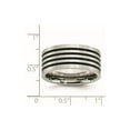 thumbnail image 2 of Stainless Steel Brushed Black Rubber 10.00mm Ring - Size 10.5, 2 of 2
