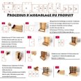 thumbnail image 4 of Caja de almacenamiento de escritorio, suministro multifunción, papelería, soporte para bolígrafos de madera maciza, estante de almacenamiento para mesa, organización, 4 of 5