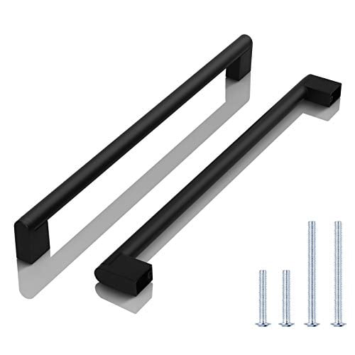 Knobwell 10 Pack Matte Black Cabinet Door Pulls Drawer T Bar Square Kitchen Handle 11 1 3 Inch Hole Center 13 Bathroom Handles Com Cabinet Door Pulls Black Drawer, Cabinet Door Handles