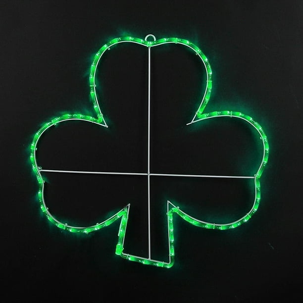 Novelty Lights 12" Green LED Shamrock Rope Light Sculpture, St. Patrick