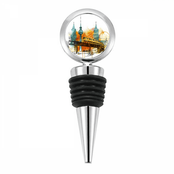 Tokyo Japan Rail Train Tower Bottle Stopper Stainless Steel Rubber Reusable