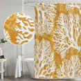 thumbnail image 5 of Small Stall Shower Curtain 48x72 Inch Narrow Half Size Yellow Orange Coastal Coral Bath Curtains Bathroom Decor, Summer Nautical Sea Beach Ocean Fabric Shower Curtain Set with Hooks 48 Inch, 5 of 7