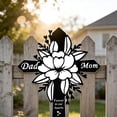 thumbnail image 6 of Black Acrylic Floral Cross Memorial Stake - Sympathy Tribute for Parents' Gravesite, 6 of 6