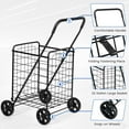 thumbnail image 5 of BLACK JAGUAR Folding Shopping Cart Utility Trolley Grocery Cart with Wheels Black, 5 of 7