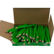 Half Pencils Sharpened Hex (No Eraser) (Golf Pencils, Pew Pencil, Score Pencil, Short Pencil) (Neon Green)(Bulk Box