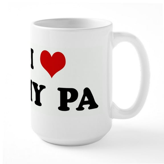 CafePress - I Love MY PA Mugs - 15 oz Ceramic Large White Novelty Mug