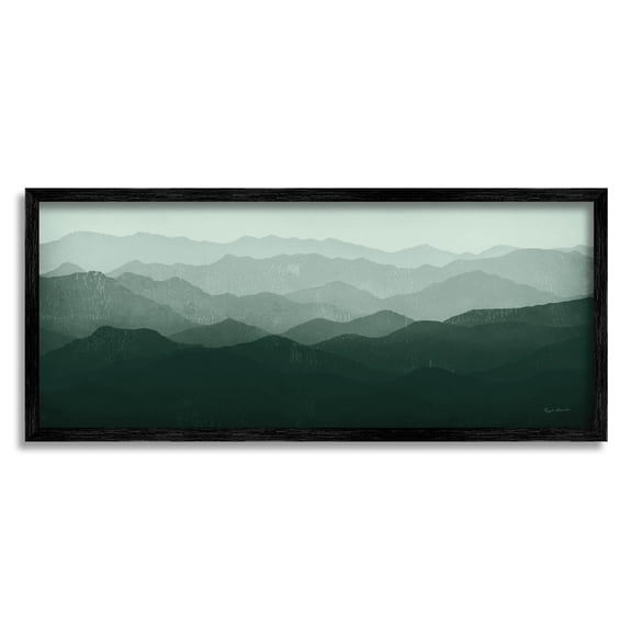Stupell Industries Foggy Panoramic Mountain Range Photograph Black Framed Art Print Wall Art, Design by Ryan Fowler