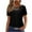 Black-02, variant on Mittory Women's Plus Size Tops Casual Solid Blouse Short Sleeve Lace Crochet Trendy Tunic Tops