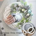 thumbnail image 6 of Christmas Rattan Wreath Home Office Hotel Door Braided Wood Garland Door 2022 New Year Hanging Ornament white 20cm, 6 of 9