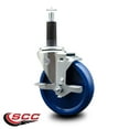 thumbnail image 2 of 5 Inch Solid Poly Swivel 1 Inch Expanding Stem Caster with Brake SCC, 2 of 2