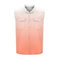 thumbnail image 4 of VBTAPA Men's Gradient Button Down Tank Top Sleeveless Casual Workout T Shirt Collared Beach Vacation Blouse with Chest Pockets Rose Gold XL, 4 of 6