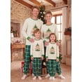 thumbnail image 4 of Family Matching Christmas Pajamas Long Sleeve Tops and Plaid Pants, 4 of 9