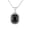 Black, variant on Men Vintage Octagon Square Crystal Pendant Necklace Filigree Scrollwork Frame Stainless Steel Distressed Hip Hop Gothic Chunky Jewelry Blue
