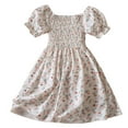 thumbnail image 2 of Girls Dresses Children Short Sleeve Flowers Print Kids Clothing, 2 of 7