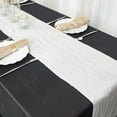 thumbnail image 6 of Efavormart 12" X 108" Accordion Crinkle Taffeta Table Runner - White - Perfect for Wedding, Event, Banquet, and Restaurant Decoration - Impeccable Metallic Glint of Lustrous - Luster and Upscale Loo, 6 of 11