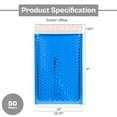 thumbnail image 2 of SSBM Blue Bubble Mailers 13.75" x 11" Tamper-evident Shiny Pouches for Secure Packaging Use 50 Pcs, 2 of 5