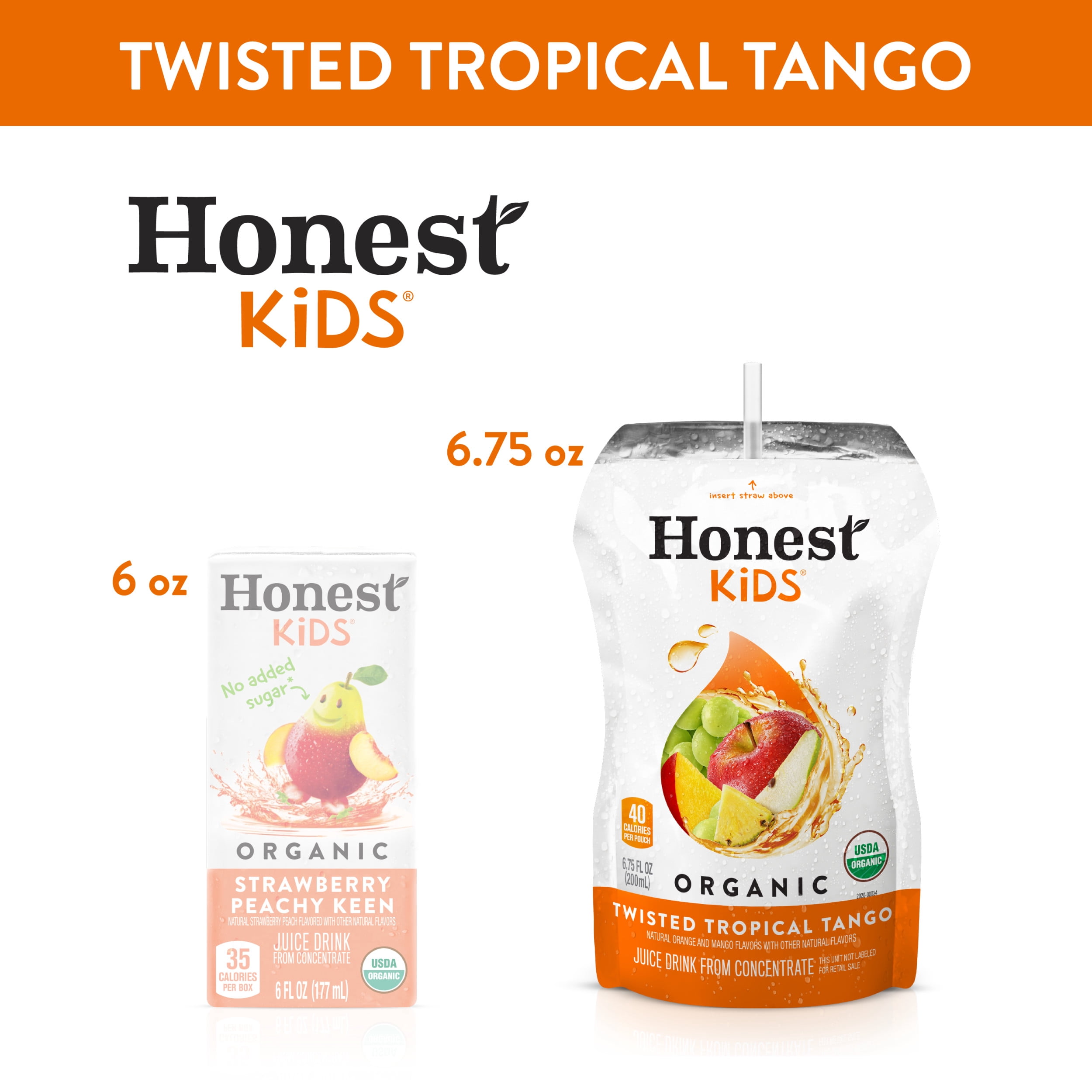 Honest Kids Twisted Tropical Tango Organic Fruit Juice, 6.75 fl oz, 8 Pack
