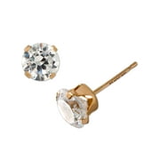 Brilliance Fine Jewelry 10K Gold-Plated Cubic Zirconia Stud Earrings