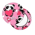 thumbnail image 2 of Balery Panda Heart Valentine Pink Velvet Round Bar Chair Cushion Cover Adjustable, Protects From Scratches And Stains, Soft & Washable Ideal For Wooden And Metal Stools - 13 Inch, 2 of 7